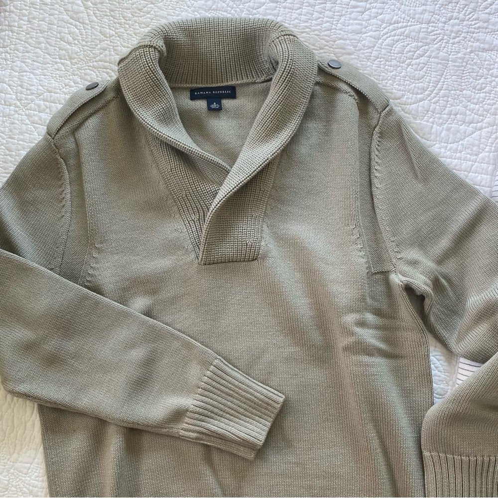BANANA REPUBLIC - 100% Wool Tan Sweater Size Small - Picture 10 of 16